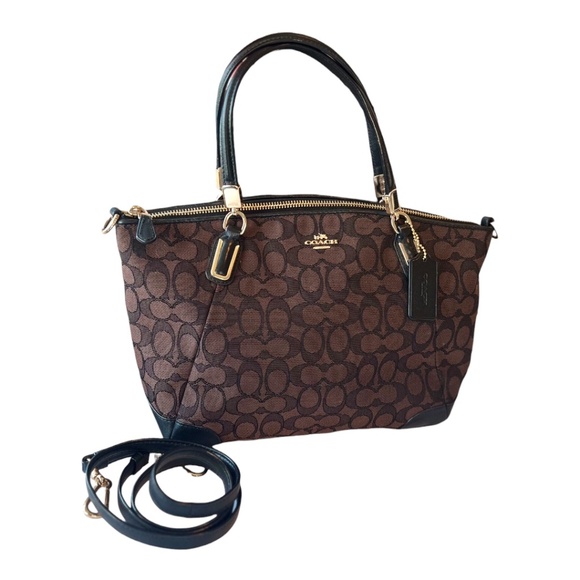 Coach Kelsey Signature Jacquard Satchel with COA - Picture 1 of 16